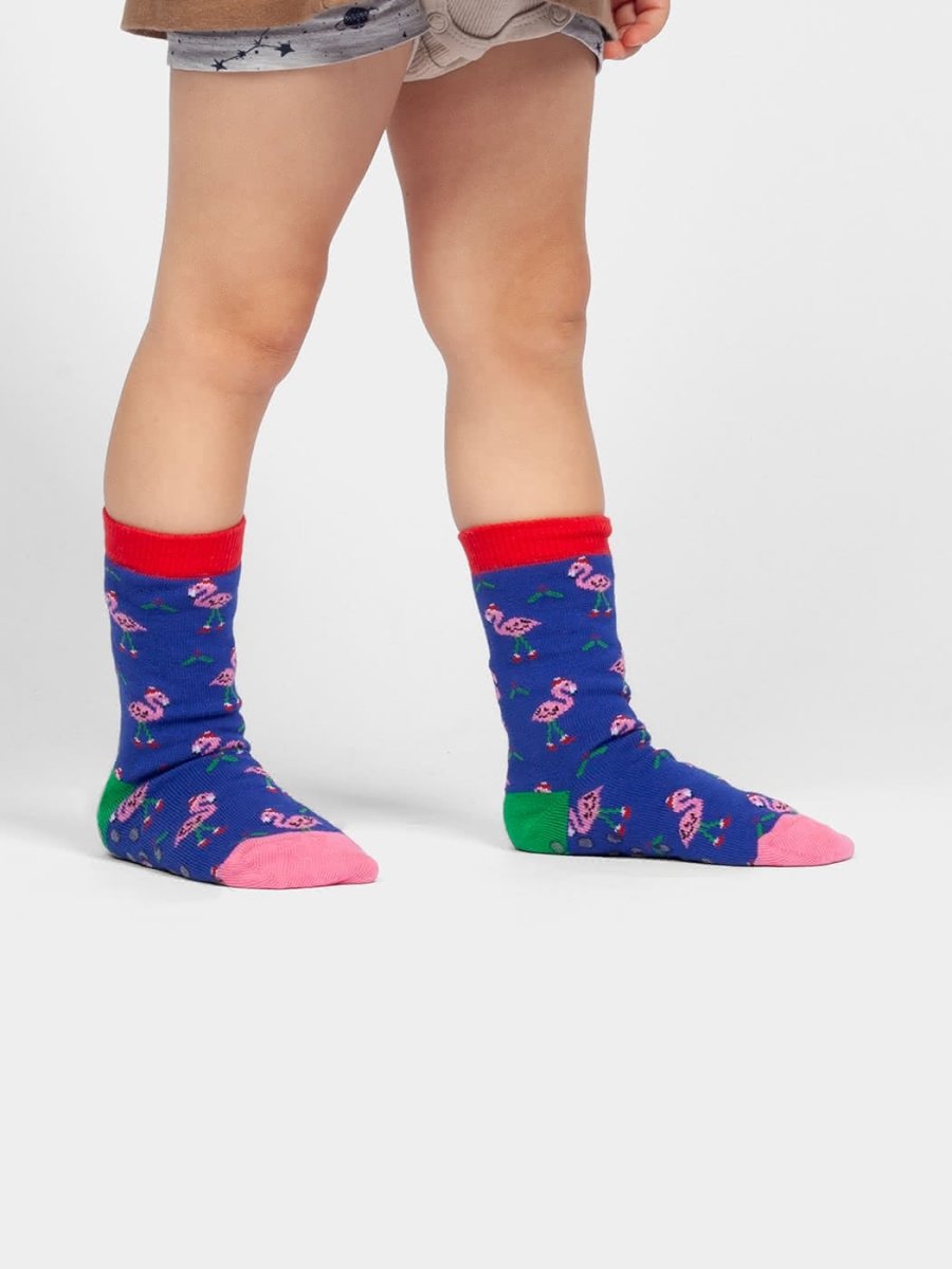 Anti - Rutsch Kindersocken Lil Flamingo Fest Non - Slip von DillySocks