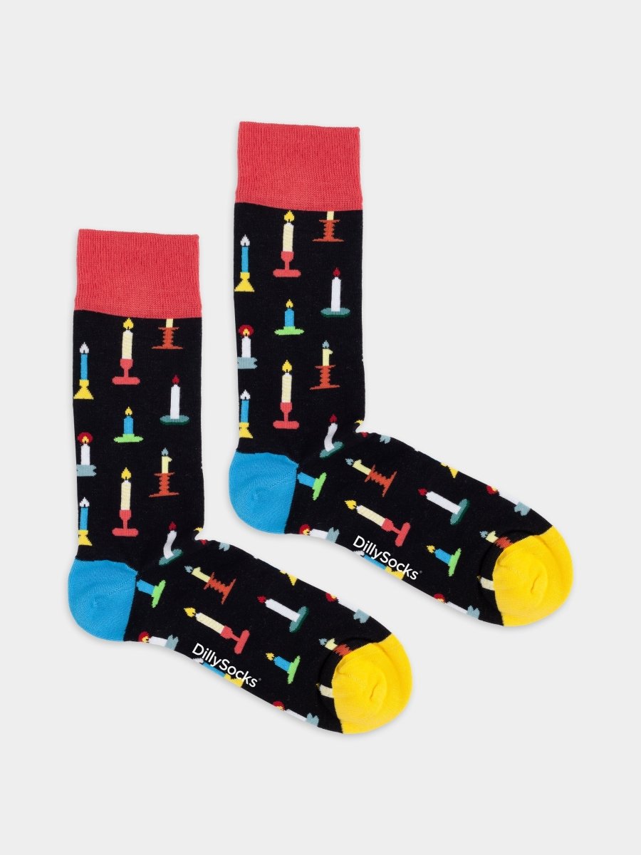 Bunte Socken Festive Candles von DillySocks