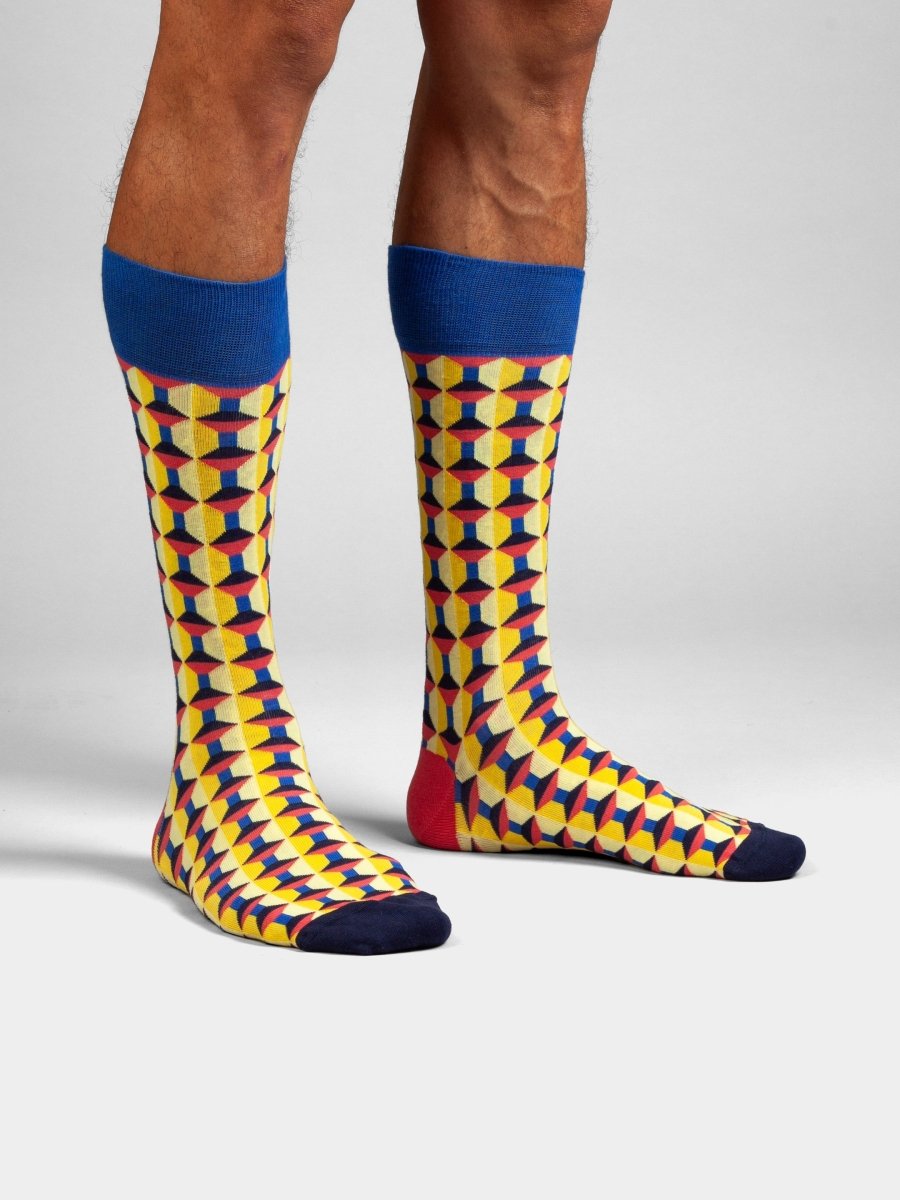 Bunte Socken Retro Tiles von DillySocks