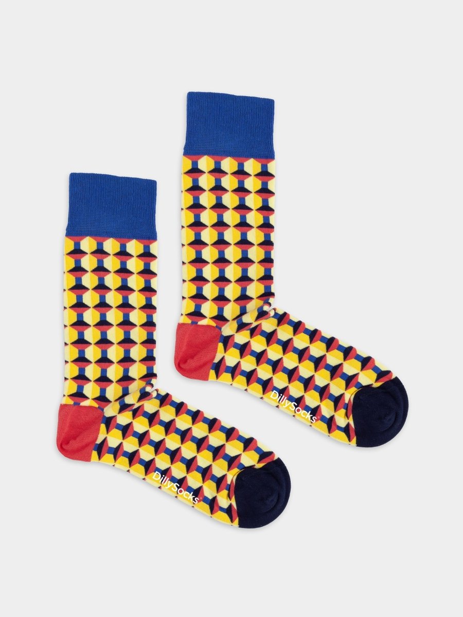 Bunte Socken Retro Tiles von DillySocks