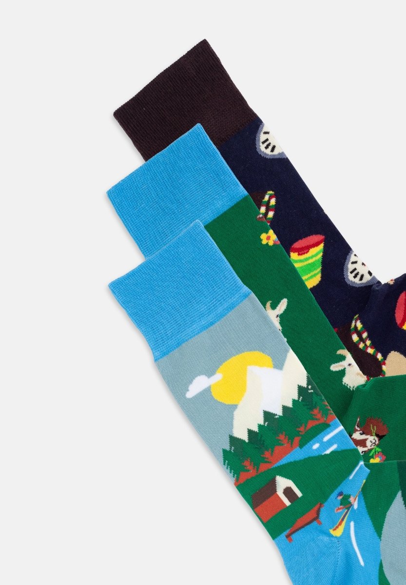 Bunte Socken Swiss Alps (3er Pack) von DillySocks