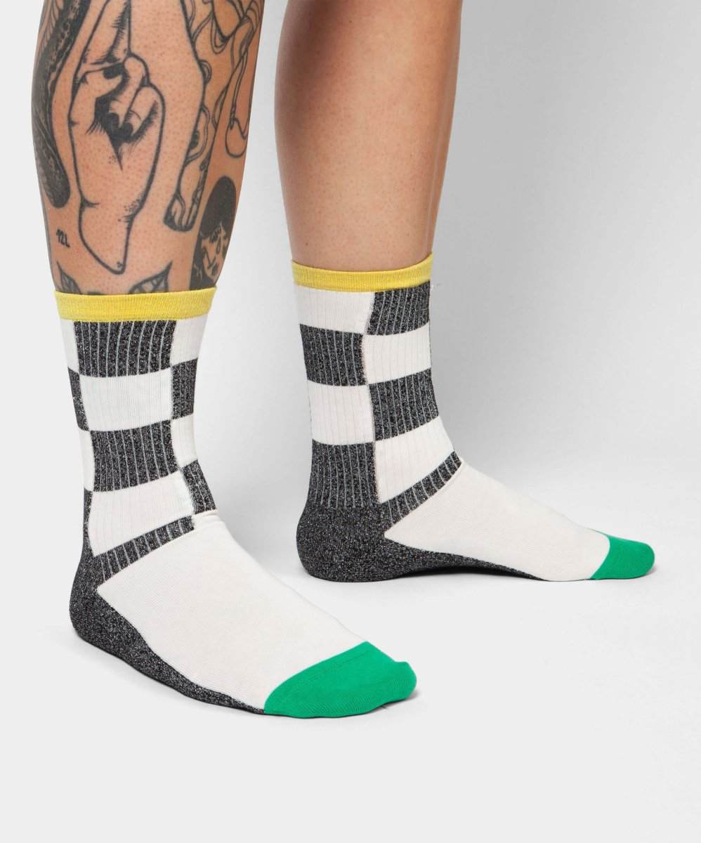 Damensocken Glitzy Classic Chess von DillySocks