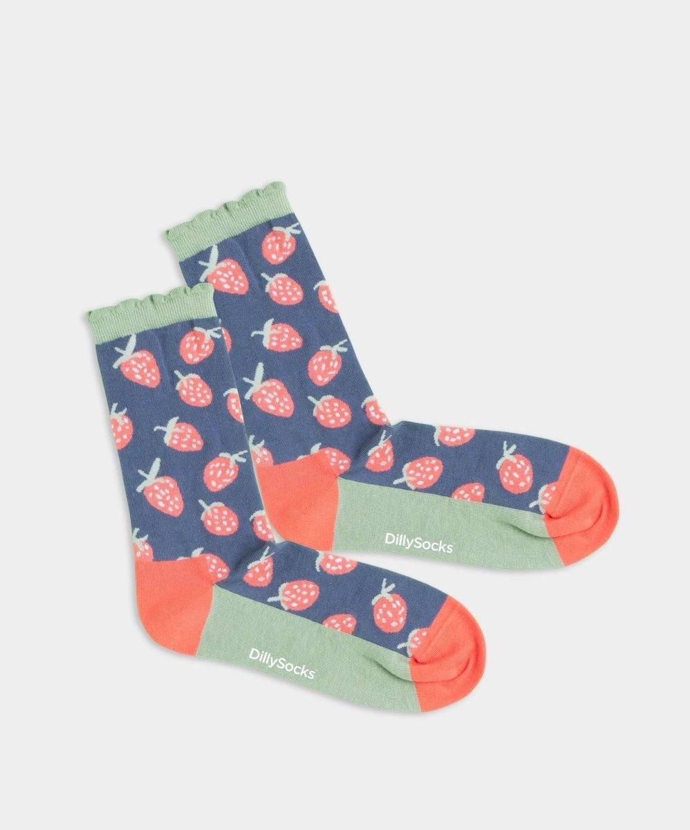 Strand mit Erdbeermuster Socken als visuelles Strawberry Sea Meer