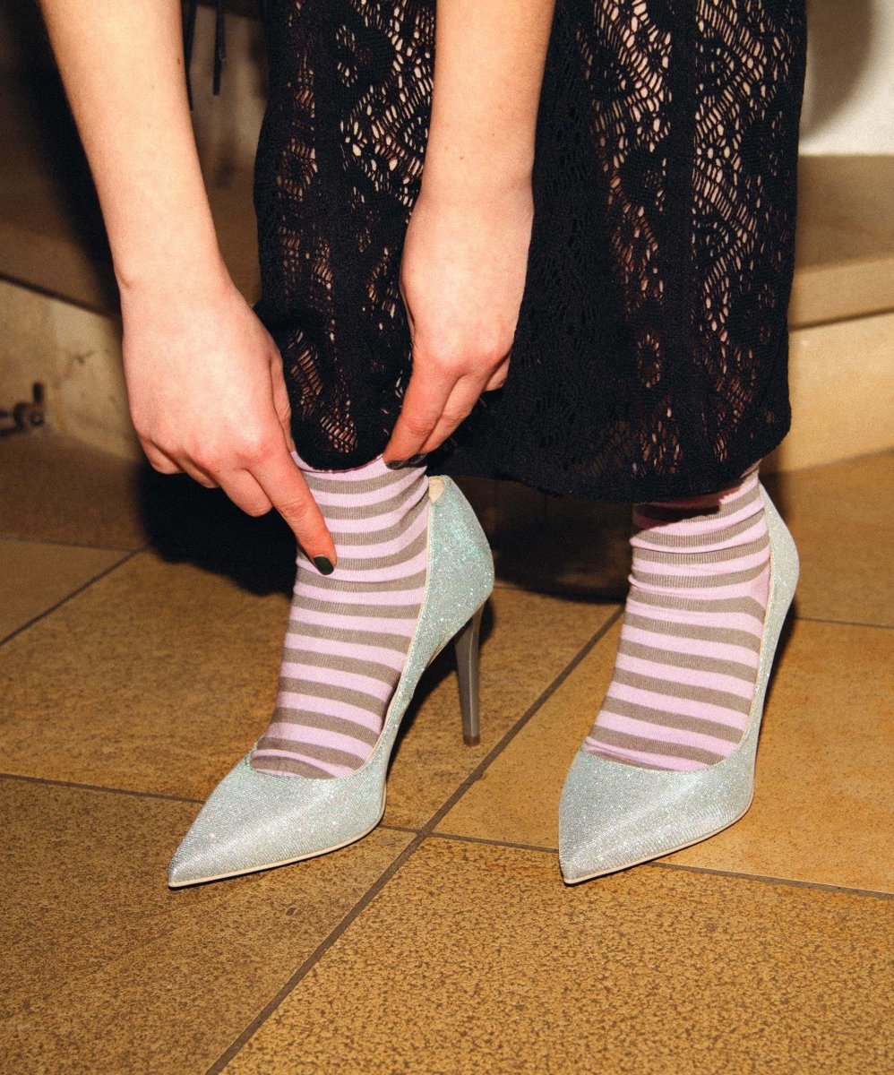 Damensocken Stripy Lilac Tones von DillySocks