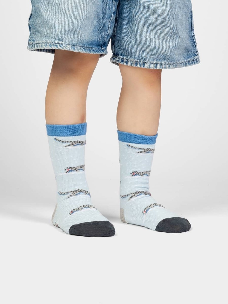 Kindersocken Lil Panthera Schneeleopard von DillySocks