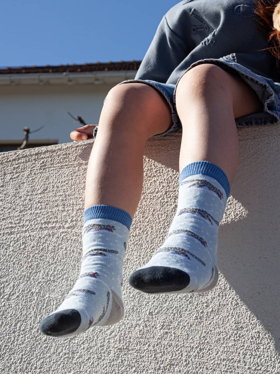 Kindersocken Lil Panthera Schneeleopard von DillySocks