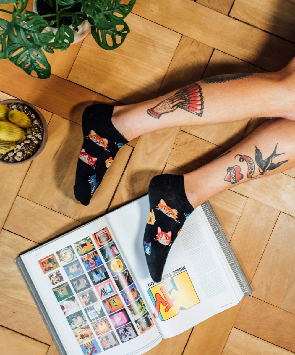 Sneakersocken Short Night Kitten von DillySocks