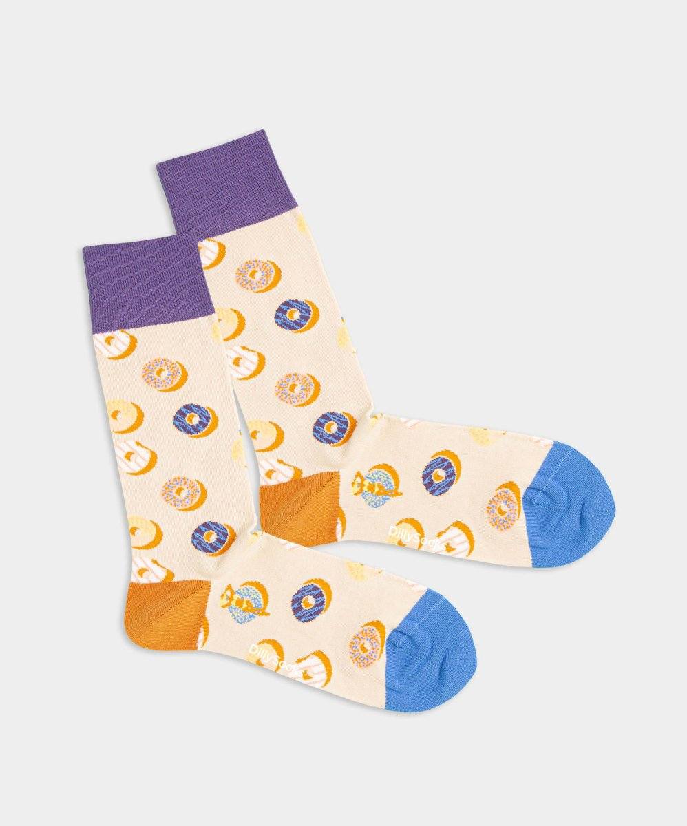 Bunte Socken mit Donut-Motiv für Donut Party Fans