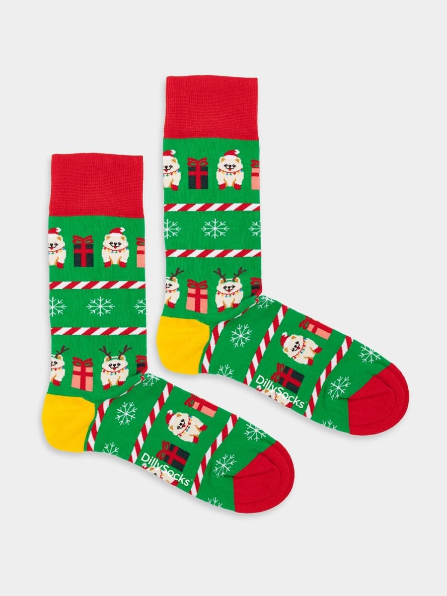 Socken Festive Pomeranian von DillySocks