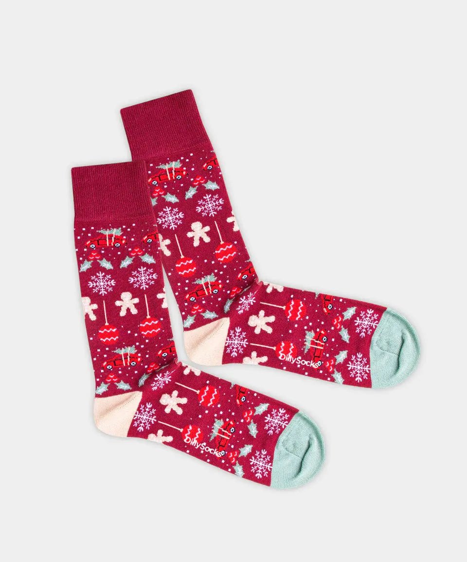 Socken - Geschenkbox Candy Christmas Baubles (3er Box) von DillySocks