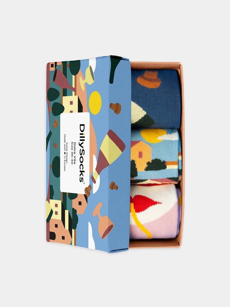 Socken - Geschenkbox Dolce Vita (3er Box) von DillySocks