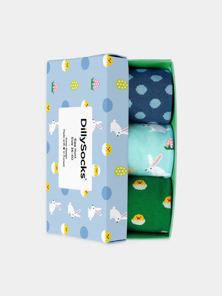 Socken - Geschenkbox Egg Hunt (3er Box) von DillySocks