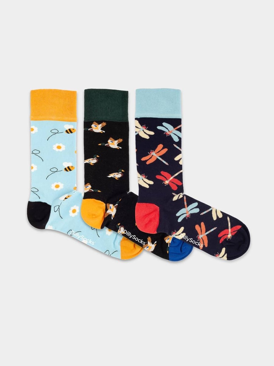 Socken - Geschenkbox Flutter into Spring (3er Box) von DillySocks