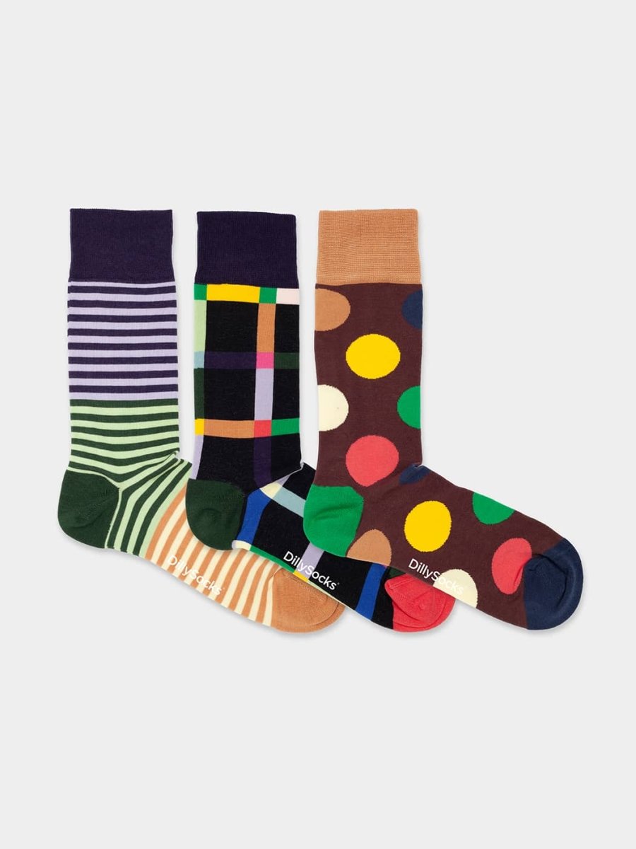 Socken - Geschenkbox Geo Trio (3er Box) von DillySocks