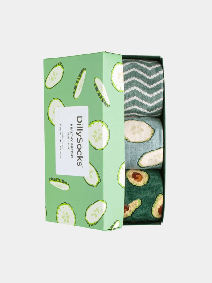 Socken - Geschenkbox Healthy Greens (3er Box) von DillySocks