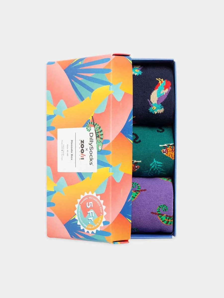 Socken - Geschenkbox Masoala (3er Box) von DillySocks