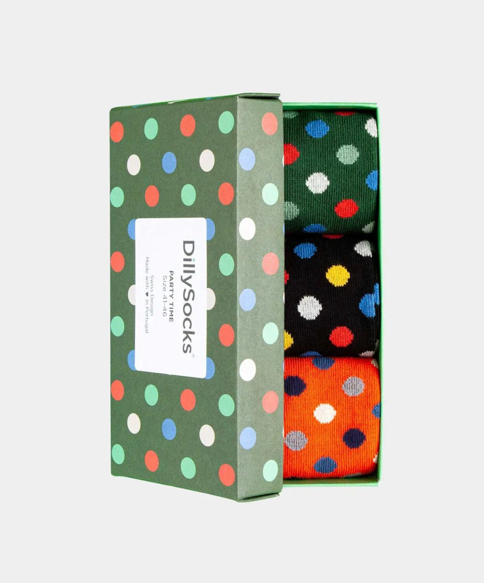 Socken - Geschenkbox Party Time (3er Box) von DillySocks