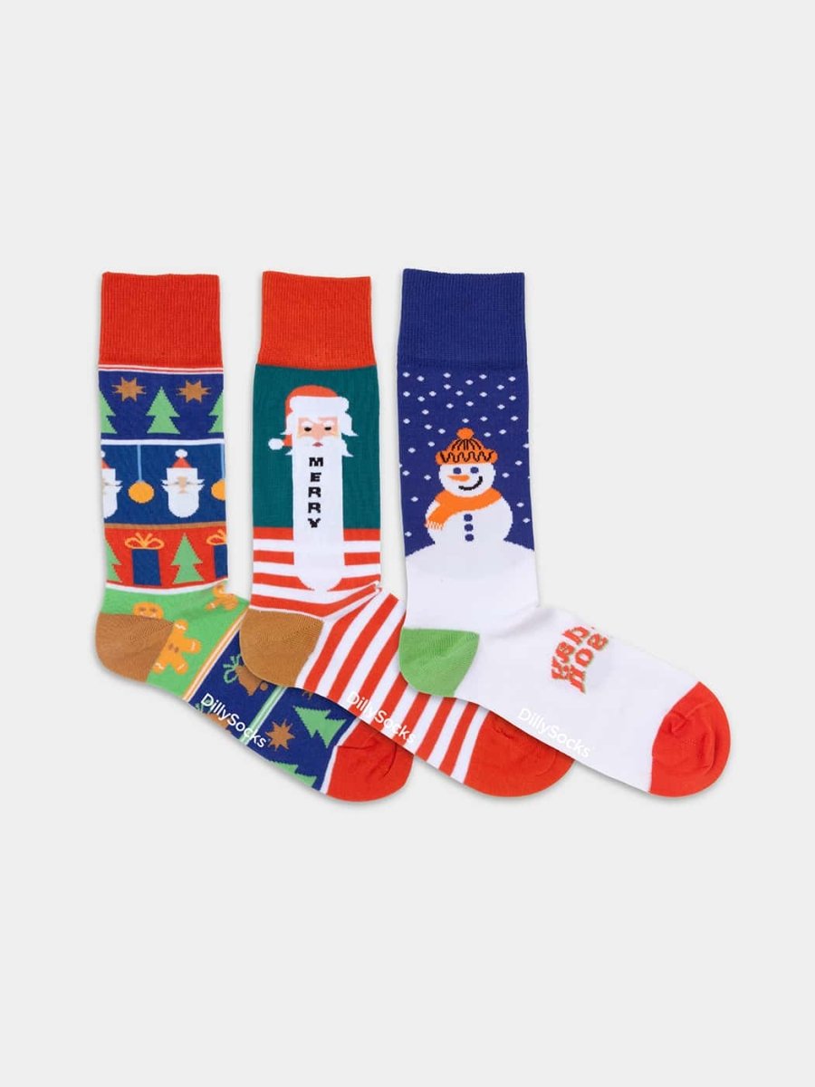 Socken - Geschenkbox Santa's Favourites (3er Box) von DillySocks