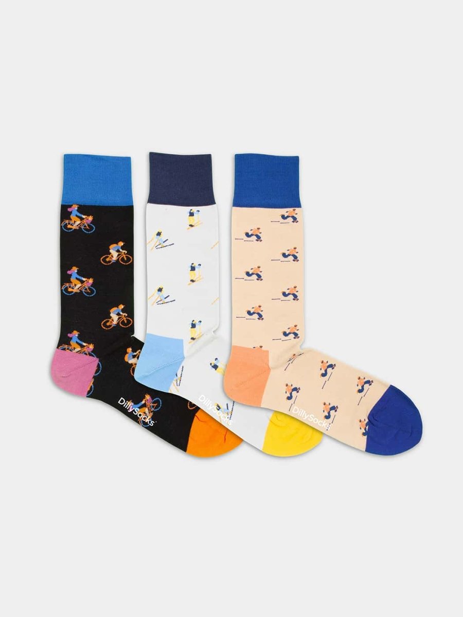 Socken - Geschenkbox Sports All Year Round (3er Box) von DillySocks