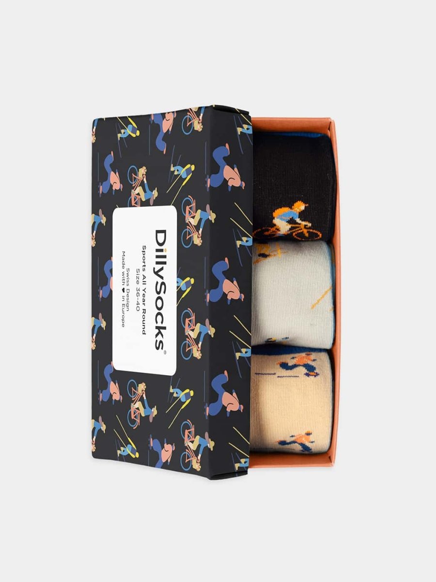 Socken - Geschenkbox Sports All Year Round (3er Box) von DillySocks