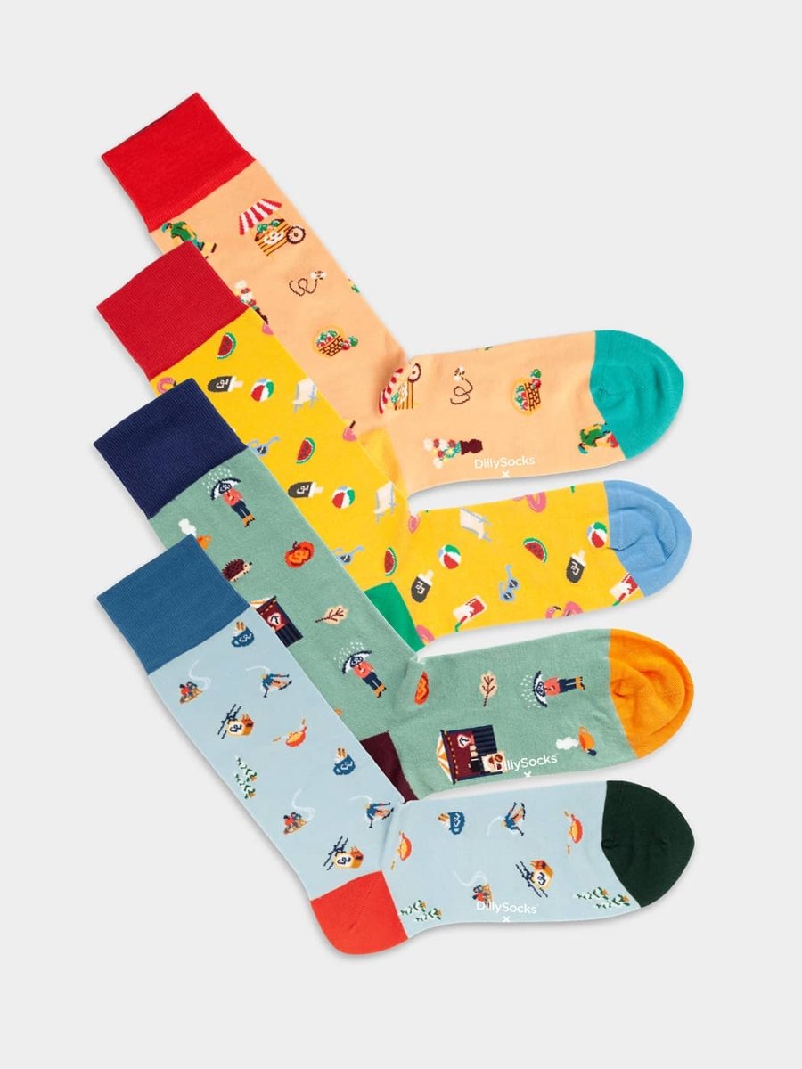 Socken - Geschenkbox TWINT 4 Season Box (4er Box) von DillySocks
