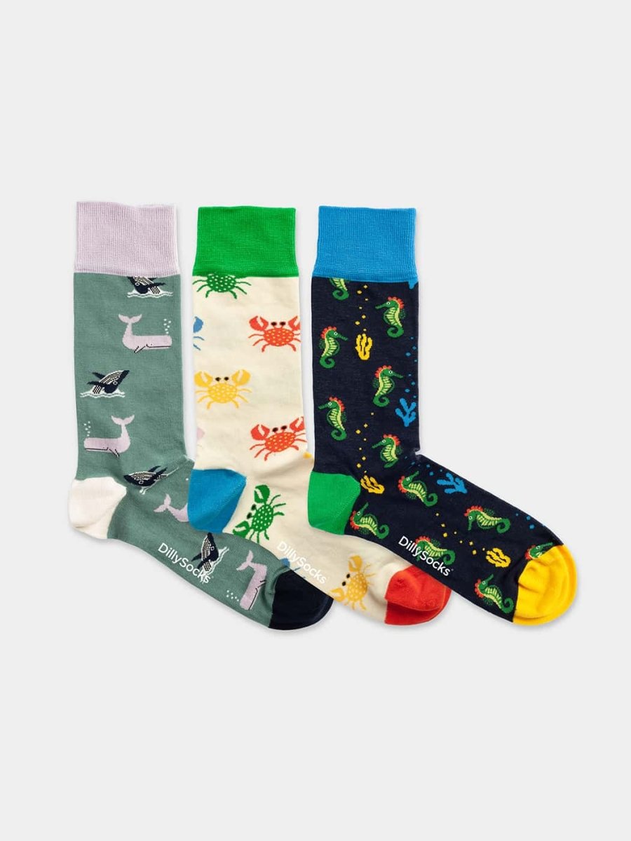 Socken - Geschenkbox Under the Sea (3er Box) von DillySocks