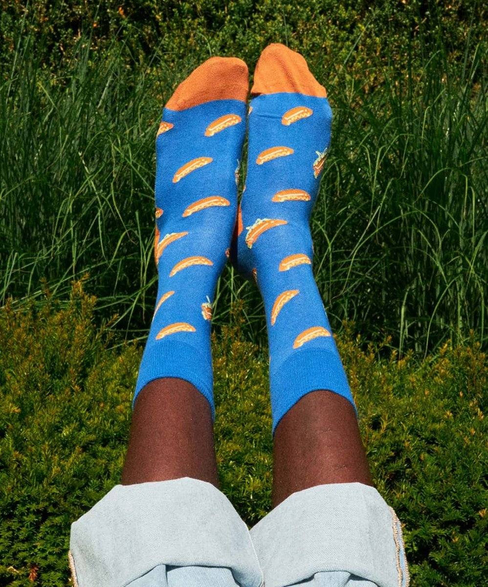 Hot Dog Hunger Socken mit Ketchup und Senf Design