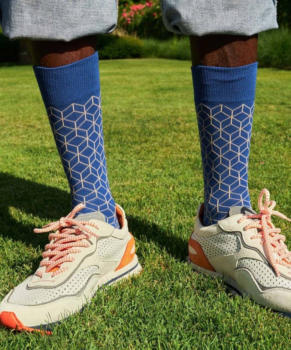 Indigo Lining Socken in tiefem Blau, luxuriös und stilvoll