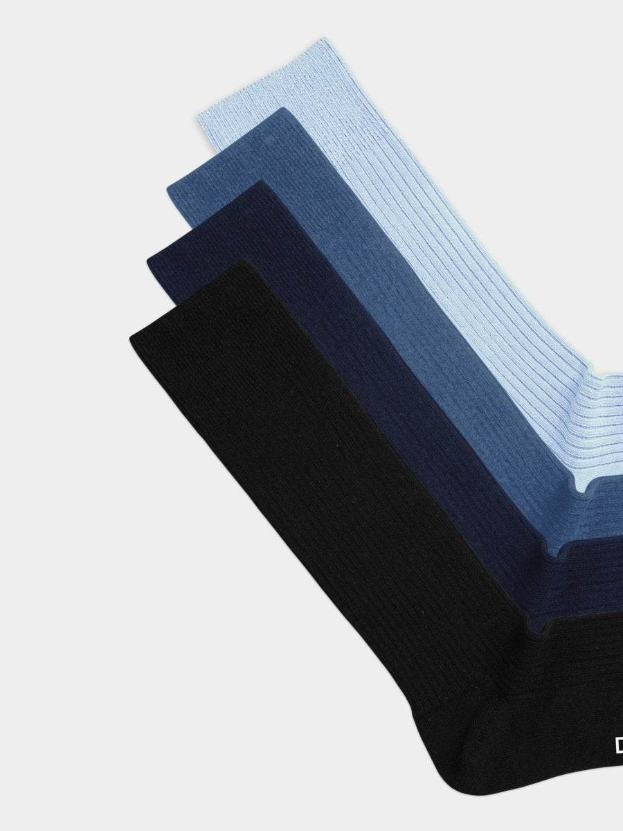 Socken - Sets Ribbed Just Blue (4er Pack) von DillySocks