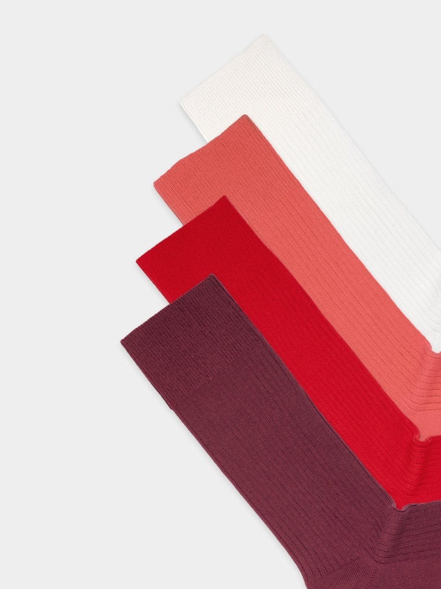 Socken - Sets Ribbed Just Red (4er Pack) von DillySocks