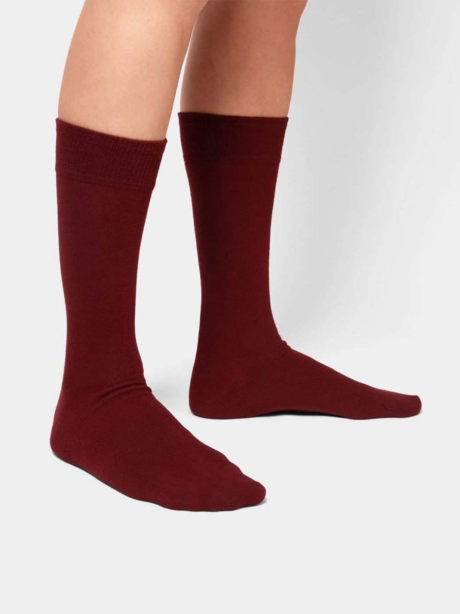 Socken - Sets Smooth Wine Red (3er Pack) von DillySocks